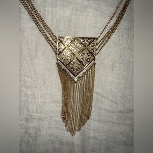 Jessica Simpson chain fringe pendent necklace